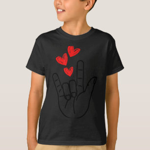 Ich-liebe-Dich-Handzeichen Herz Frauen Mädchen Val T-Shirt
