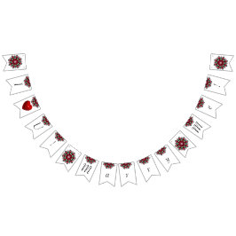 Ich Liebe dich! Heirate mich! Mandala in tiefrosa Wimpelkette