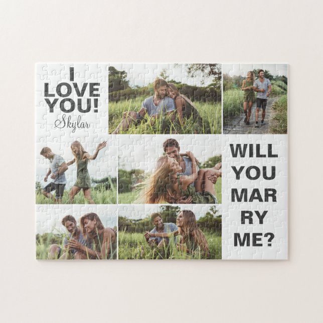 Ich Liebe dich! Heiraten Sie mir Fotocollage (Horizontal)