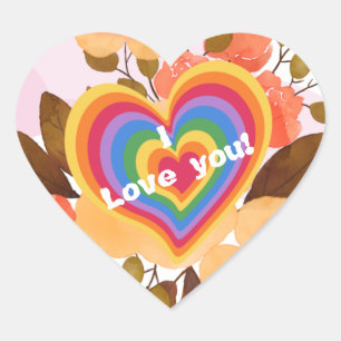 Ich Liebe dich Herz-Aufkleber