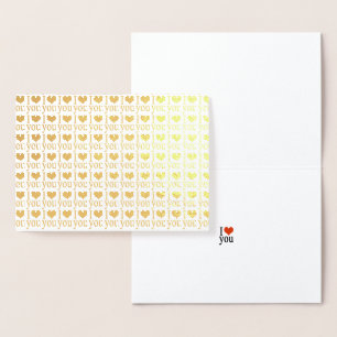Ich liebe dich - Herz Gold Folienkarte
