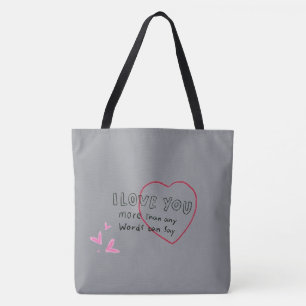 "Ich liebe dich Herz Romantische graue Tasche Va