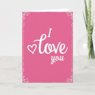 Ich liebe Dich Herz Weiß Schrift Karte