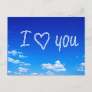 "Ich liebe Dich" Himmelsschrift Postkarte
