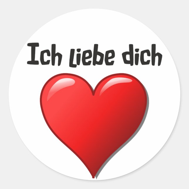 Ich liebe dich - Ich Liebe dich auf Deutsch Runder Aufkleber (Vorderseite)