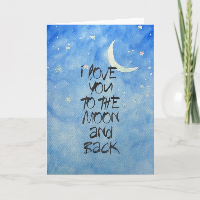 Ich Liebe dich in die Wasserfarbe des Mondes Karte (Vorderseite)