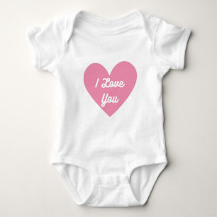 Ich Liebe dich in einem rosa Herz Baby Strampler