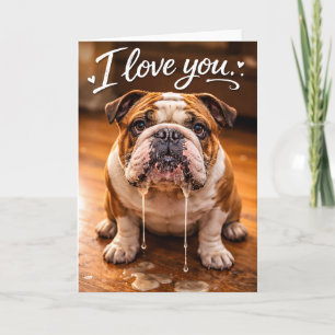Ich liebe dich, Julie. Bulldogge Valentinskarte de Feiertagskarte
