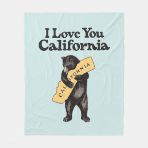Ich liebe dich, Kalifornien Vintage-Illustration Fleecedecke