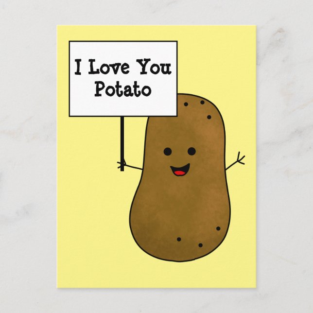 Ich liebe dich Kartoffel Postkarte (Vorderseite)