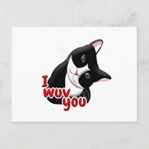 Ich liebe dich Katze Postkarte