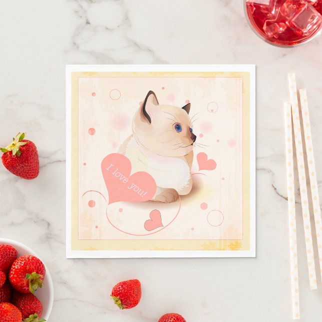 Ich liebe dich Katze Serviette (Von Creator hochgeladen)