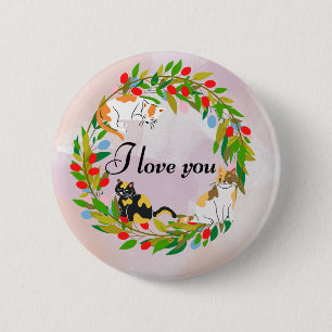 Ich Liebe dich, Katzenknopf Button