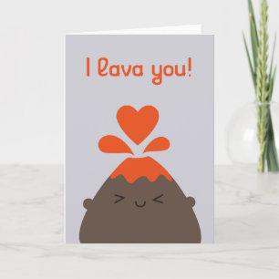 Ich liebe dich Kawaii Vulkan Karte