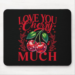 Ich liebe dich Kirsche Viel Erdbeer Herz Disco Ll  Mousepad