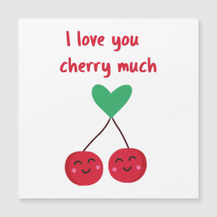 Ich liebe dich Kirsche viel Valentinstag Magnetkarte