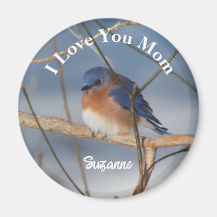 Ich liebe dich Mama Blaue Vögel Personalisiert Magnet