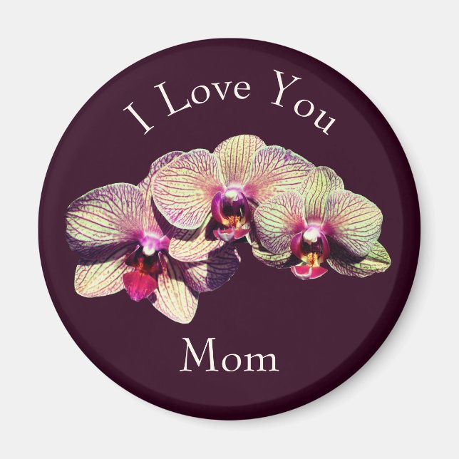 Ich liebe dich Mama Fancy-Orchideen Blumen  Magnet (Vorne)