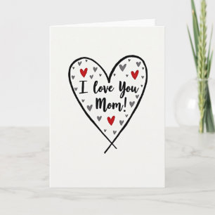 Ich liebe dich, Mama-Herz-Skizzenkarte Karte