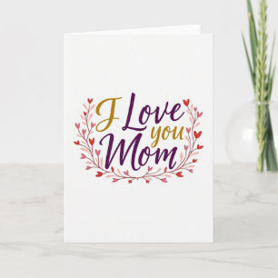 Ich liebe dich Mama Kunst Herz Karte