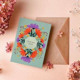 Ich Liebe dich, Mama lila und orange Karte