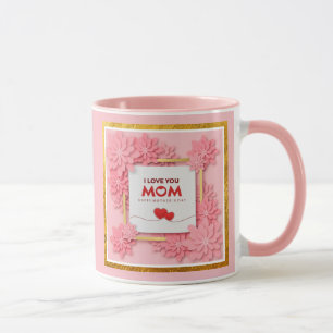 Ich liebe dich Mama Muttertag Floral und Gold Tasse