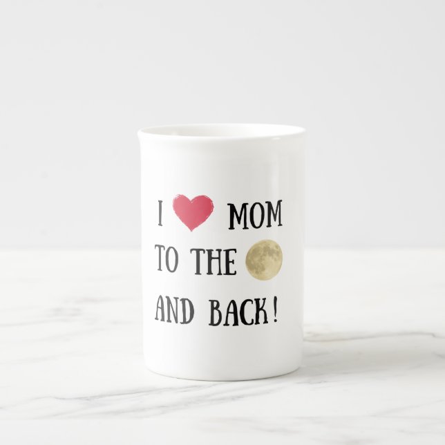 Ich Liebe dich Mama zum Mond und zurück, super Ges Prozellantasse (Vorderseite)