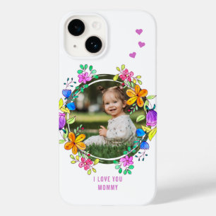 ICH LIEBE DICH MAMMI Foto Farbige Blumen Moderne Case-Mate iPhone 14 Hülle