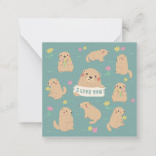 Ich Liebe dich, Marmots Illustration Mitteilungskarte
