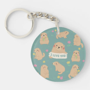 Ich Liebe dich, Marmots Illustration Schlüsselanhänger