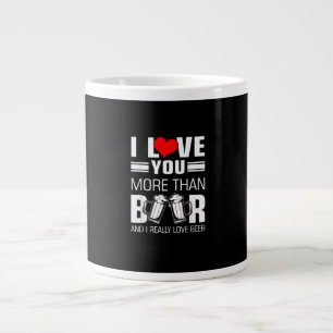 Ich liebe dich mehr als Bier Lustiger, spielerisch Jumbo-Tasse