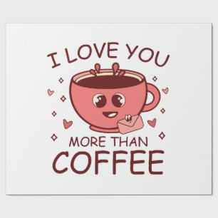 Ich liebe dich mehr als Kaffee Geschenkpapier