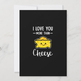 Ich liebe dich mehr als Käse Lustiger Kawaii Valen Feiertagskarte