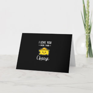 Ich liebe dich mehr als Käse Lustiger Kawaii Valen Karte