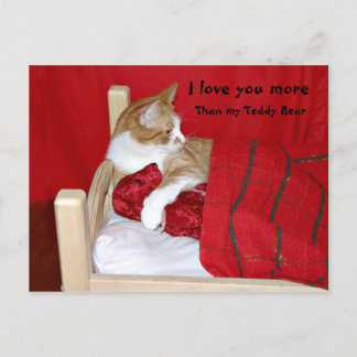 Ich Liebe dich mehr als mein Teddybär Postkarte