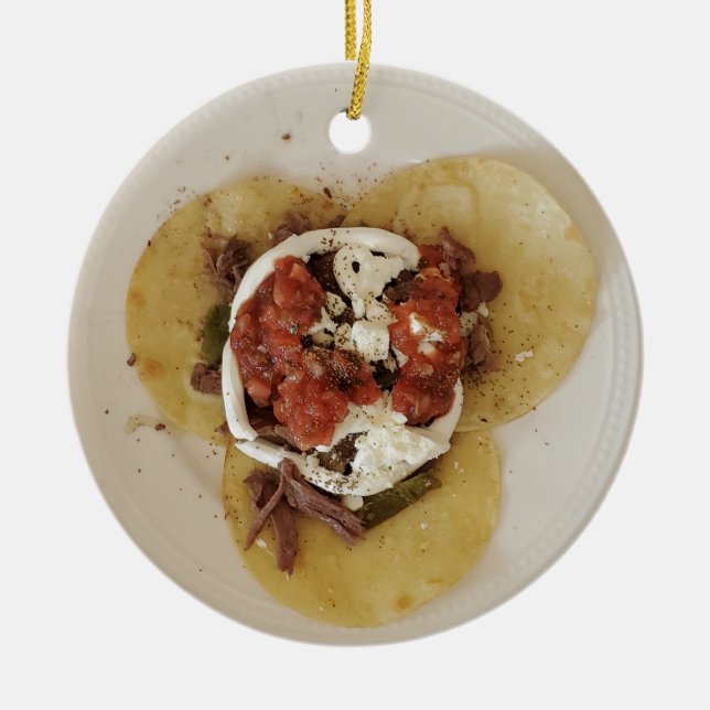 Ich Liebe dich mehr als Tacos Weihnachten Keramik Ornament (Vorne)