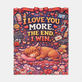Ich liebe dich mehr Highland Kuh Farmhaus Romantik Fleecedecke