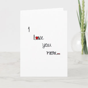 Ich liebe dich mehr mit rotem Herzen Romantisches  Karte