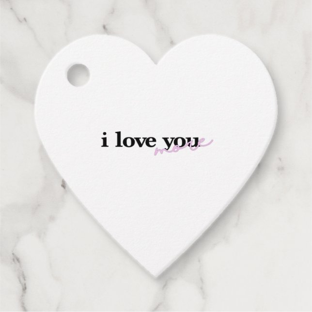 Ich liebe dich mehr Mixed Fonts Typografie-Design  Geschenkanhänger (Vorderseite)