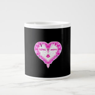 Ich liebe dich mehr Rosa Herz Romantisch  Jumbo-Tasse