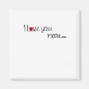 Ich liebe dich mehr Rote Herzen Typografie Design Magnet