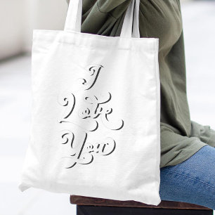 Ich liebe dich Minimal Elegante Retro-Licht-Typogr Tragetasche