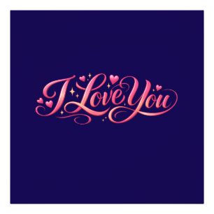 Ich liebe dich minimalistisches Typografie-Design Fotodruck