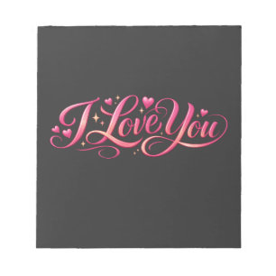 Ich liebe dich minimalistisches Typografie-Design Notizblock