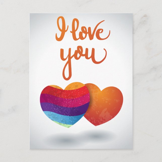 Ich Liebe dich mit ein paar Herzen Postkarte (Vorderseite)