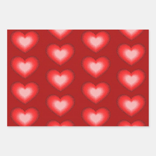 Ich Liebe dich mit Herzen! Geschenkpapier Set (Vorderseite)