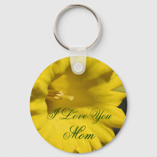 Ich liebe dich, Mutter Narzissenblume Schlüsselanhänger
