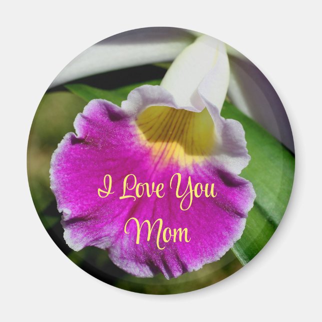 Ich liebe dich, Mutter Orchideenblume  Magnet (Vorne)