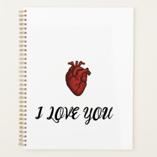 "ICH LIEBE DICH"-Notizbuch mit anatomischer Herz-G Planer