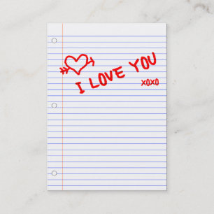 ich liebe dich : Notizbuchpapier Visitenkarte